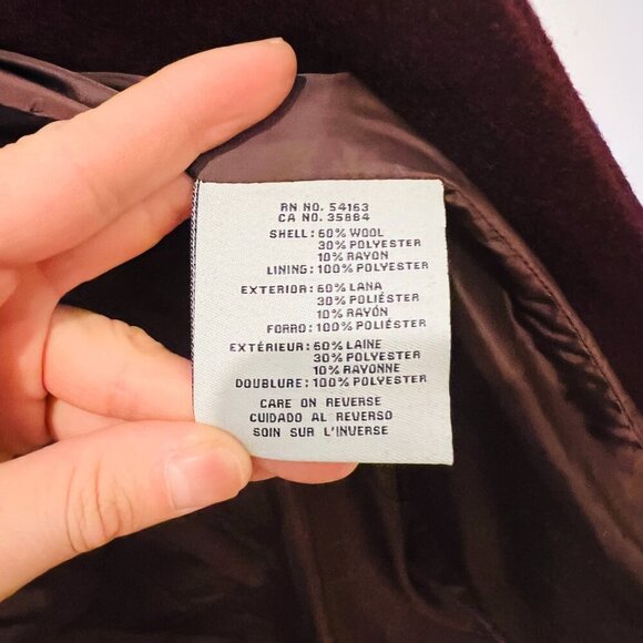 Cole Haan Signature Wrap Coat Women's size 6 Wool Blend Tie Belt Long Sleeve - Picture 8 of 16